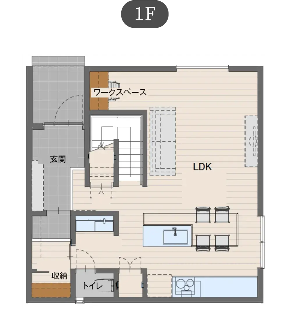 耐久の家 スタンダードプランの間取り図（1）