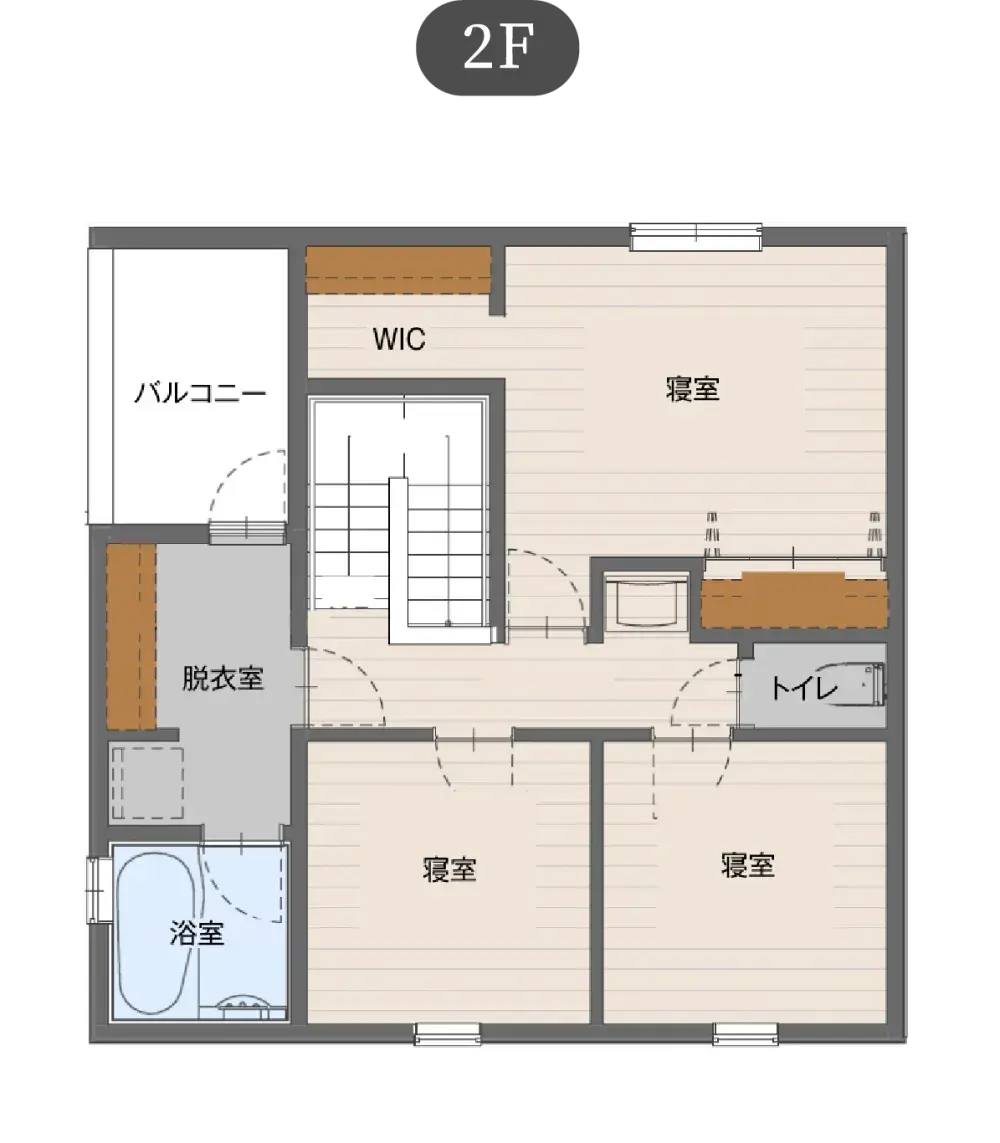 耐久の家 スタンダードプランの間取り図（2）