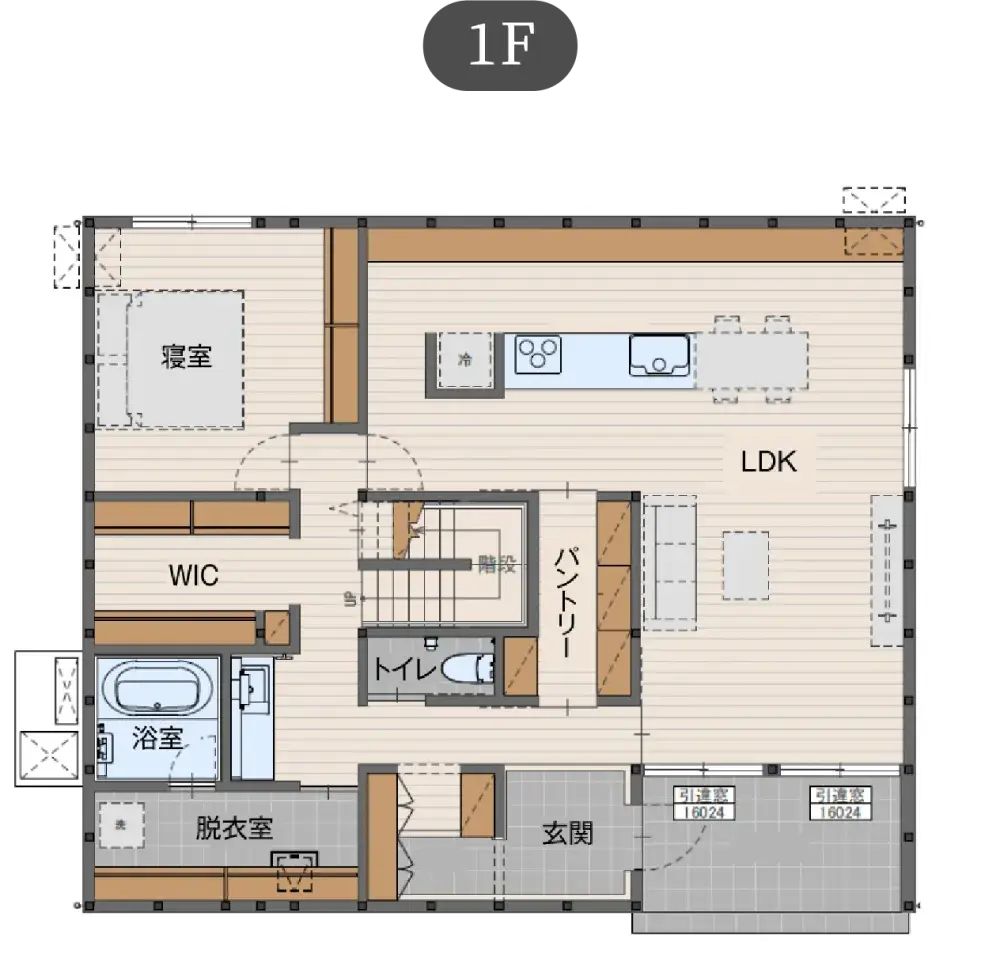 耐久の家 プレミアムプランの間取り図（1）