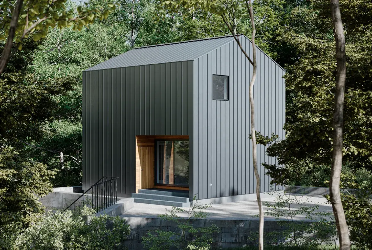 断熱の家：屋根と外壁を同じ素材で（CGパース）