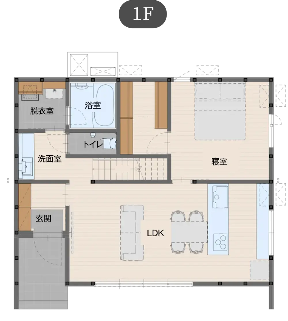 断熱の家 平屋プランの間取り図