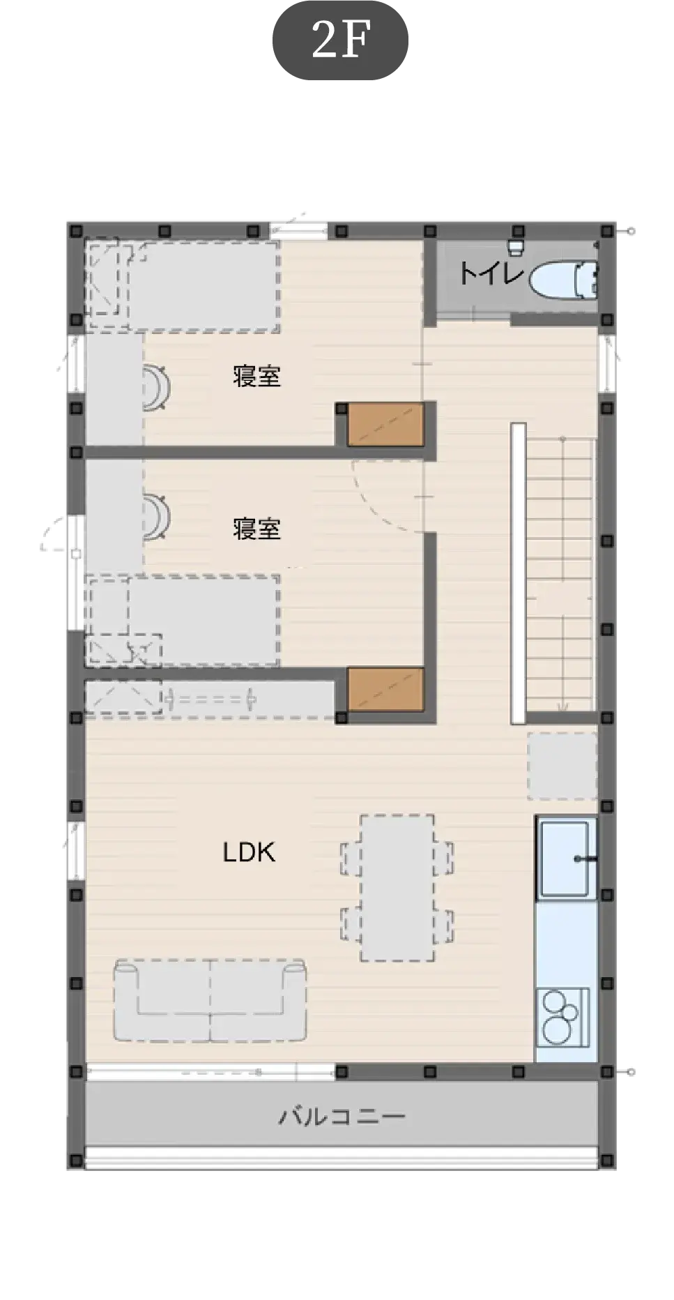 断熱の家 狭小地プランの間取り図（2）