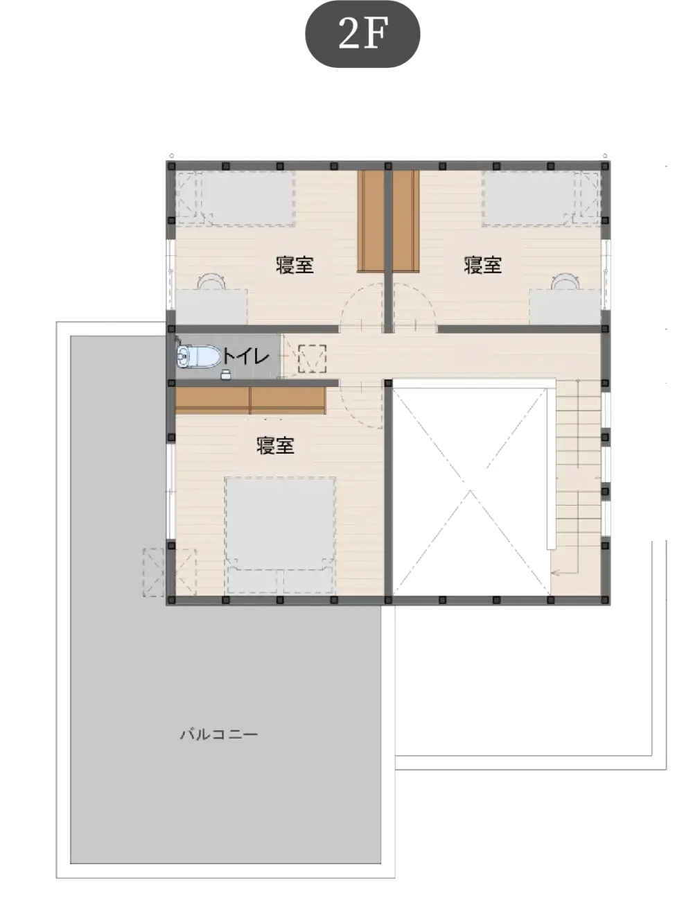 自由な箱の家 プレミアムプランの間取り図（2）