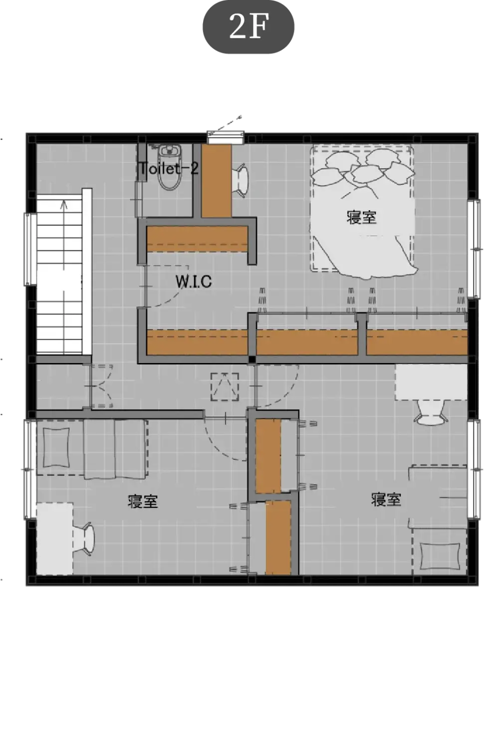 自然素材の家 スタンダードプランの間取り図（2）