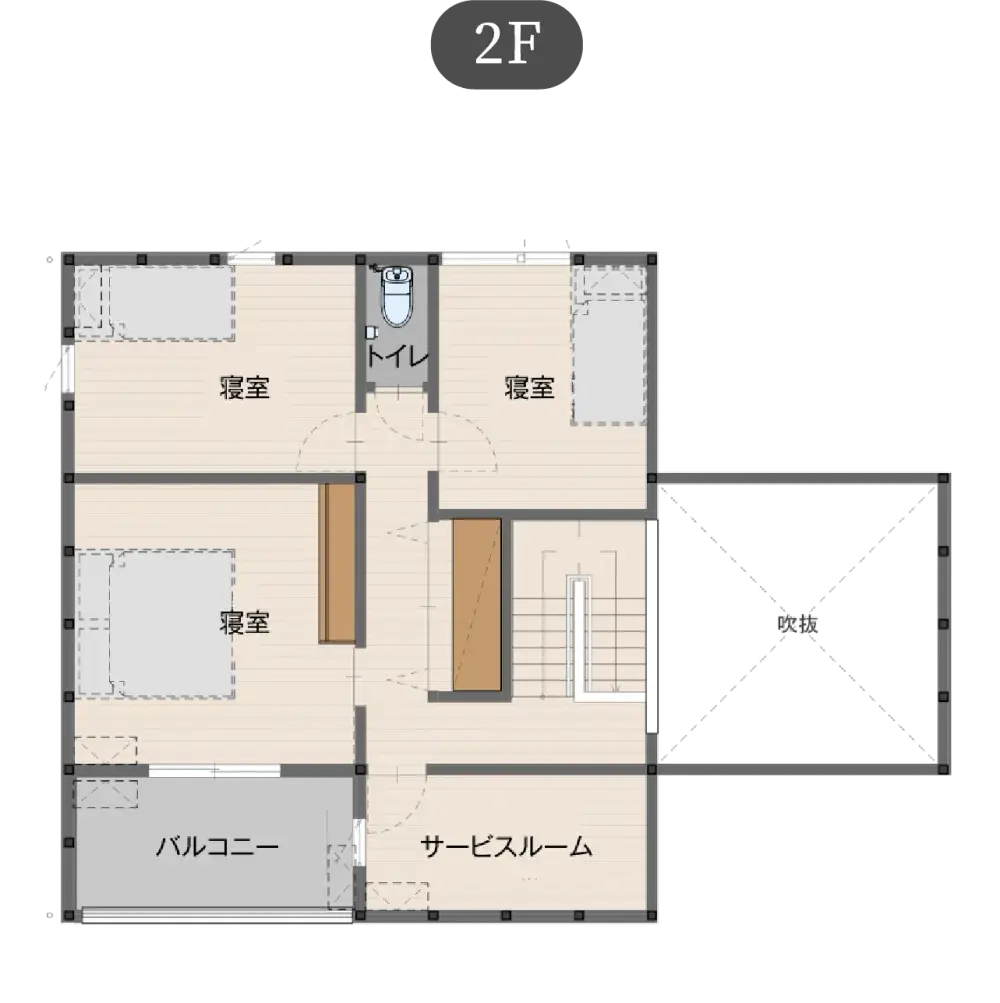 北欧スタイルの家 プレミアムプランの間取り図（2）