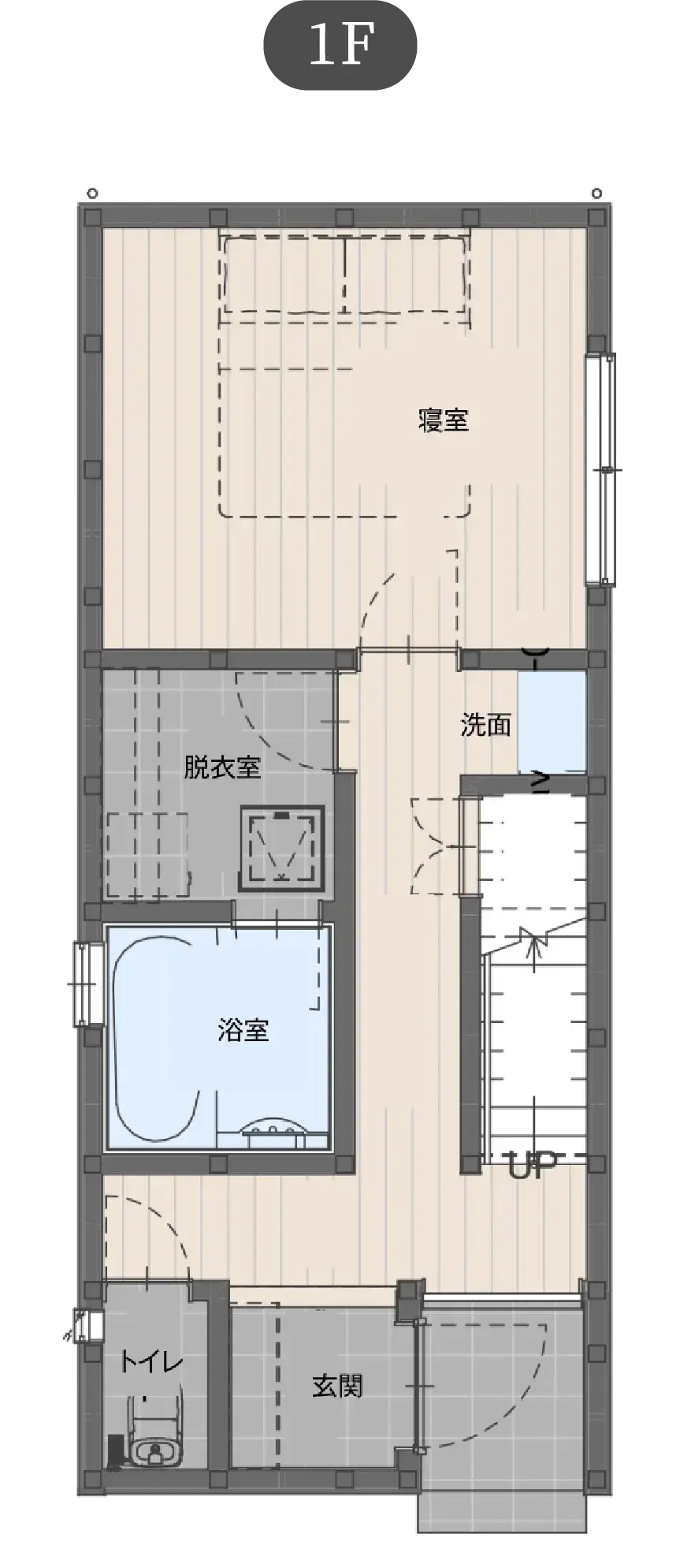 狭小の家 スタンダードプランの間取り図（1）