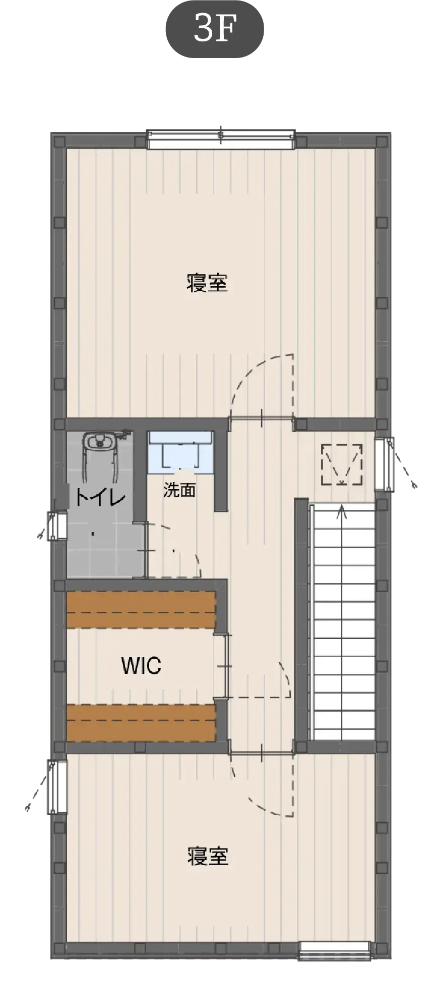 狭小の家 スタンダードプランの間取り図（3）