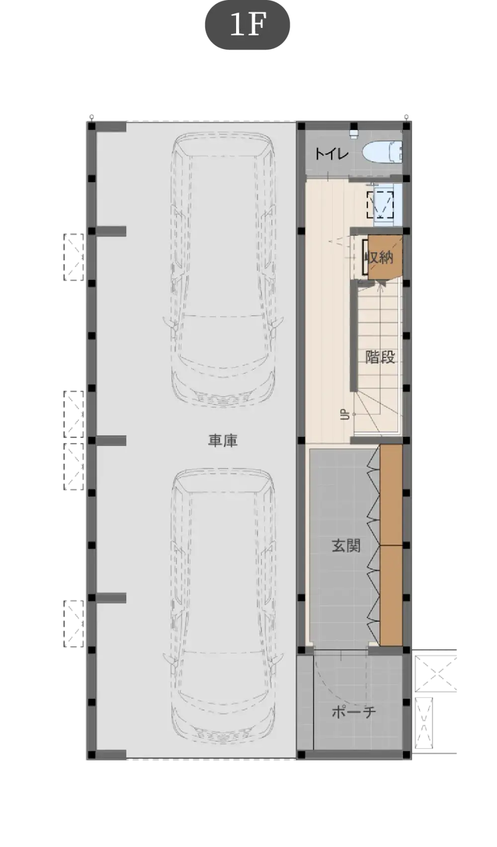 狭小の家 プレミアムプランの間取り図（1）