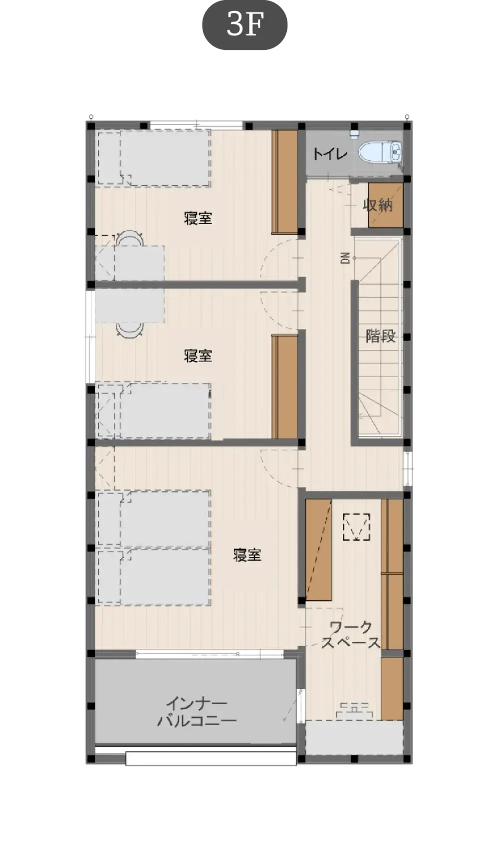 狭小の家 プレミアムプランの間取り図（3）