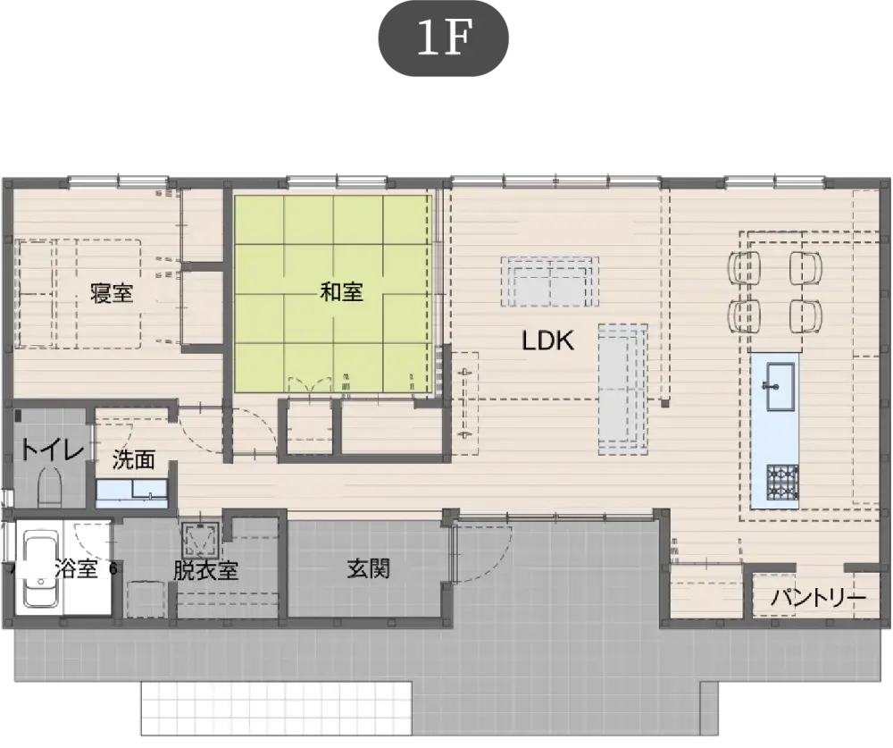 ふたりの平屋 スタンダードプランの間取り図