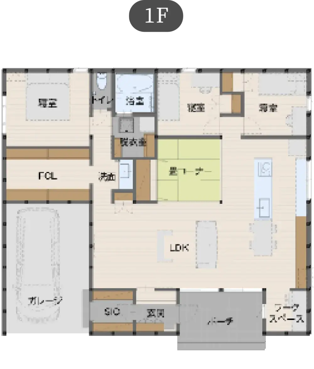 ふたりの平屋 プレミアムプランの間取り図