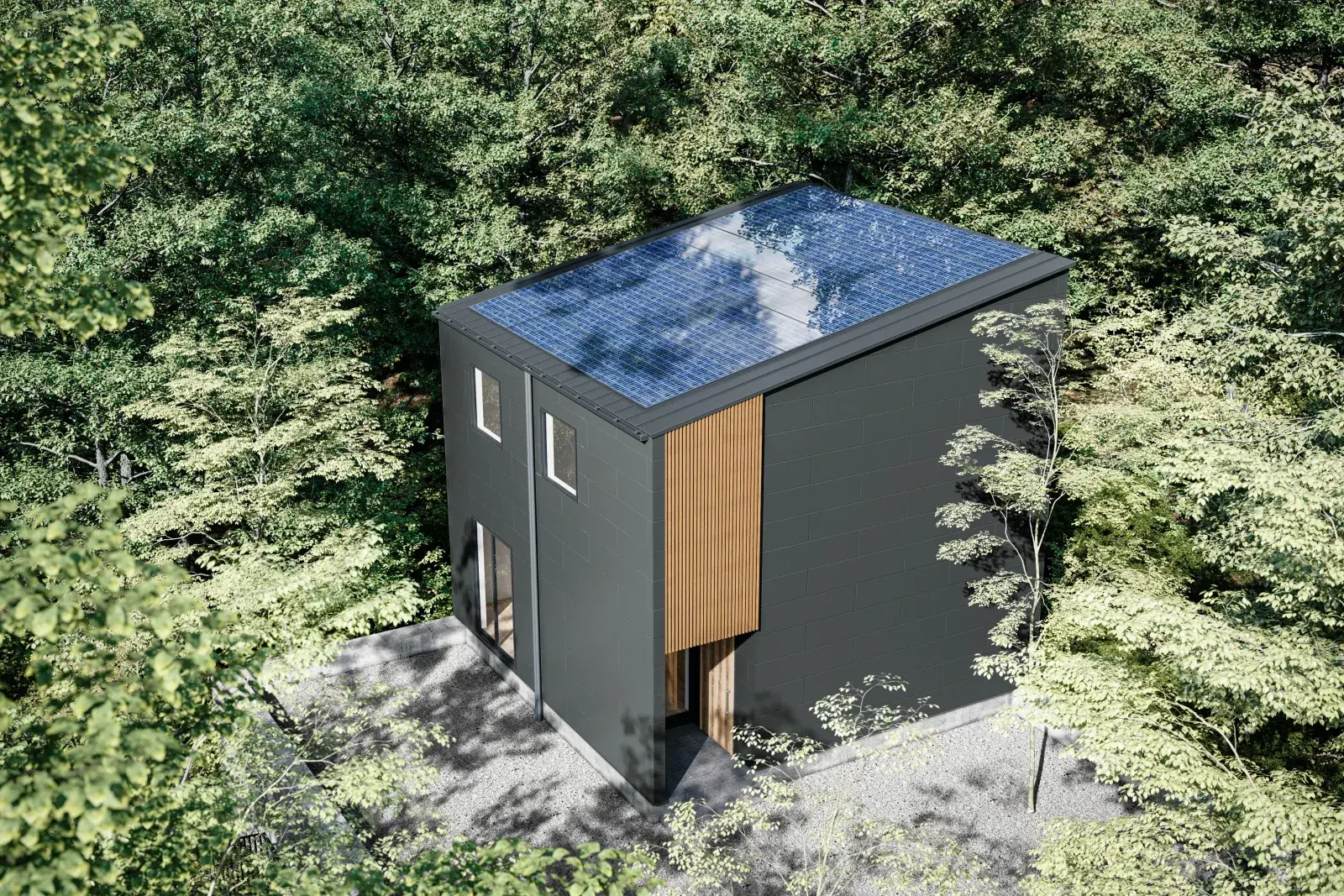 Wood Maisonを別の角度から見た外観（CGパース）
