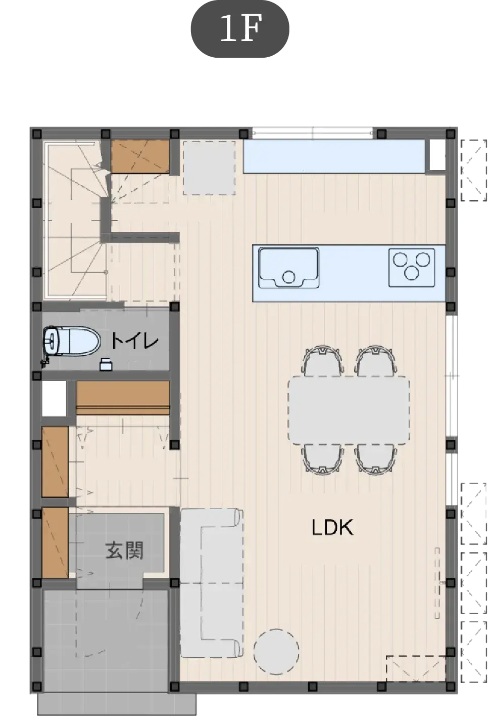 Wood Maison 狭小地プランの間取り図（1）