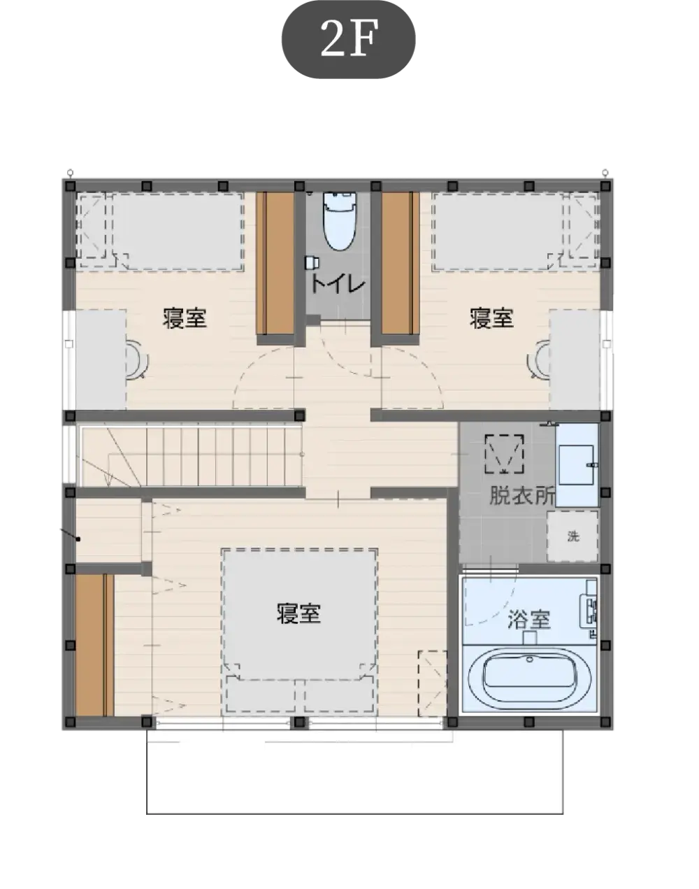 未来を創るZEHの家 狭小地プランの間取り図（2）