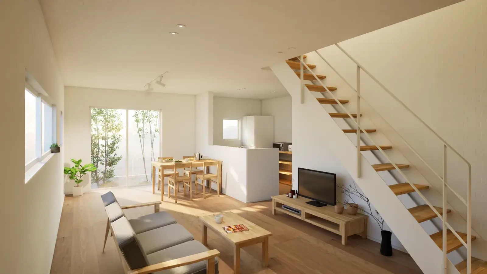 2階建てプランの内観イメージ(CGパース)