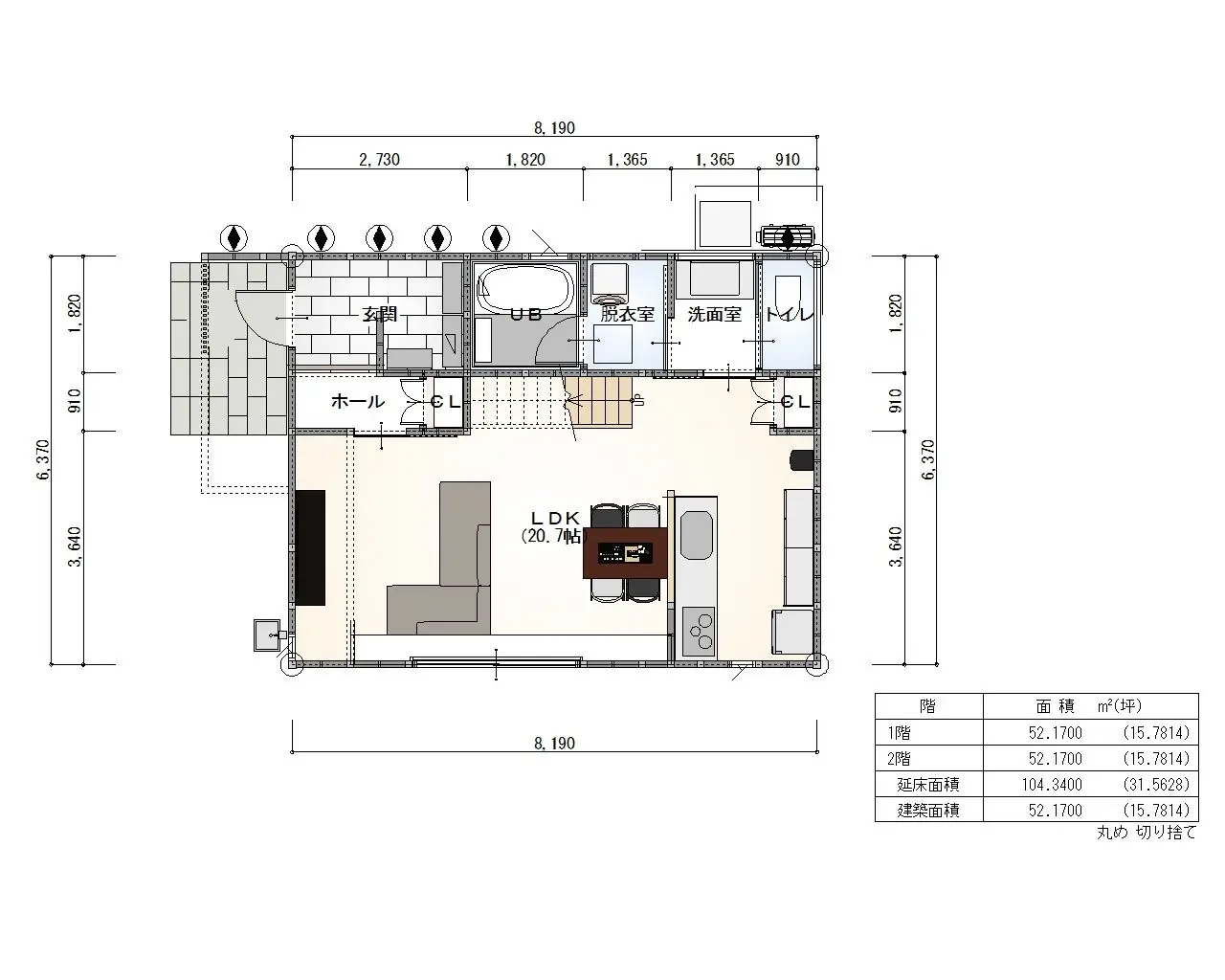 1階の間取り図