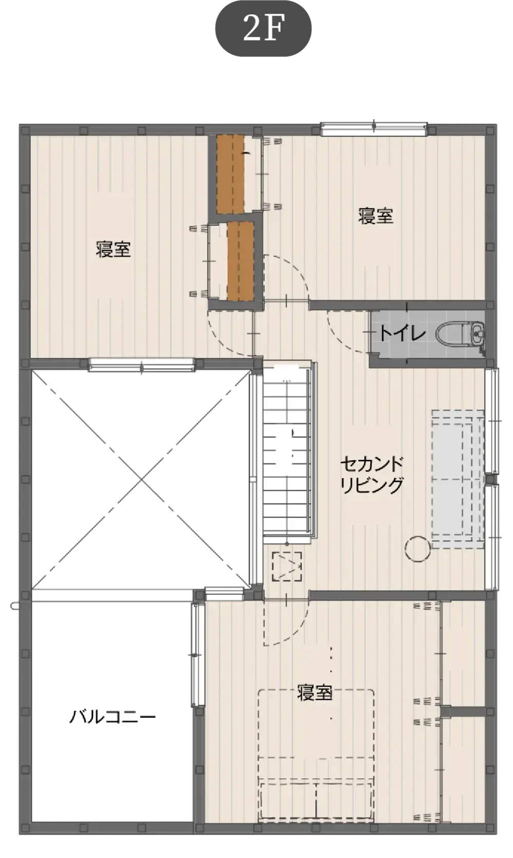中庭のある家 スタンダードプランの間取り図(2)