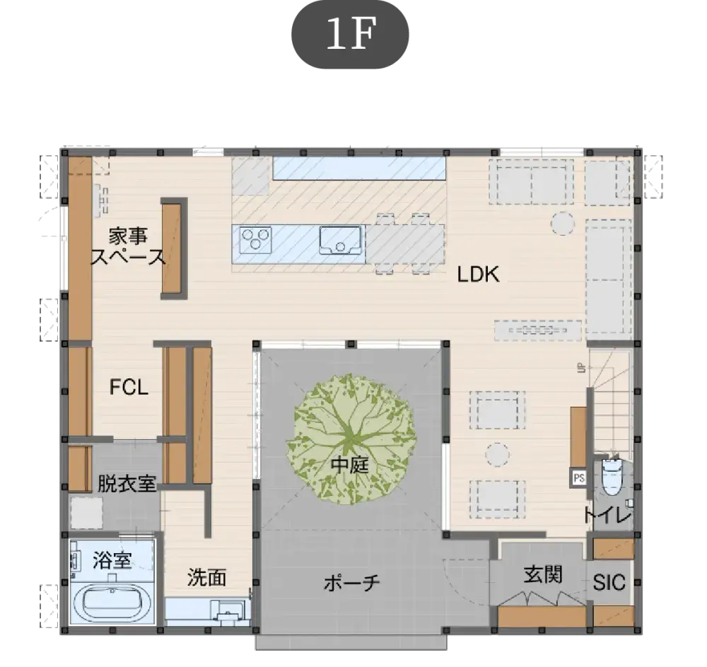 中庭のある家 プレミアムプランの間取り図(1)