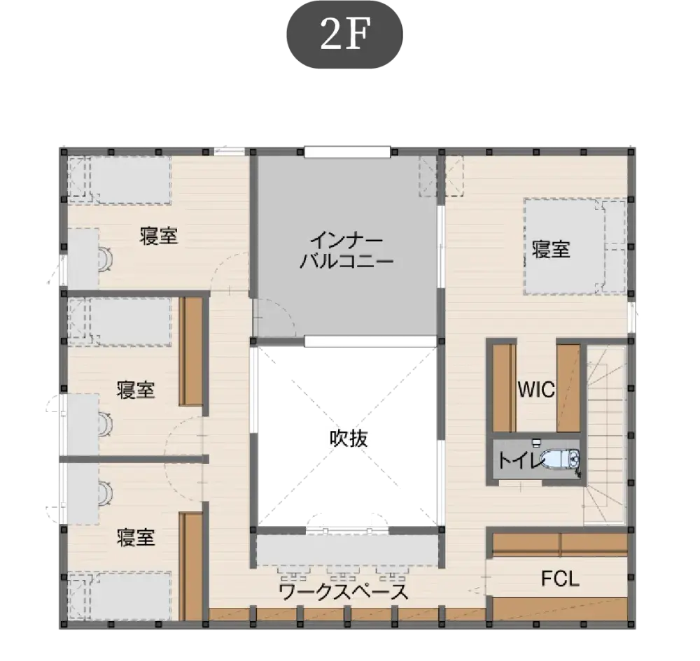 中庭のある家 プレミアムプランの間取り図(2)